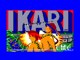 The loading screen of Ikari Warriors on the AMstrad CPC