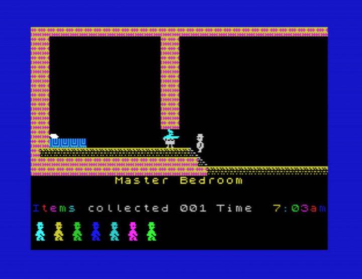 A screen shot from Jet Set Willy on the ZX Spectrum.