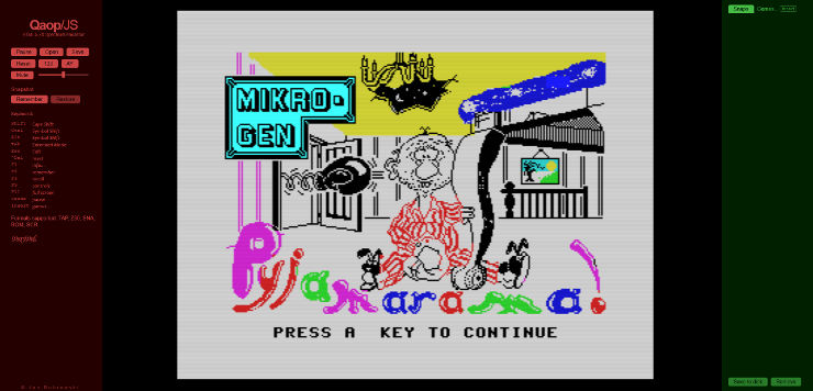 Qaop/JS: ZX Spectrum Emulator for your Browser – Old School Game Blog