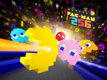 The title screen for Pac Man 256 by Hipster Whale.