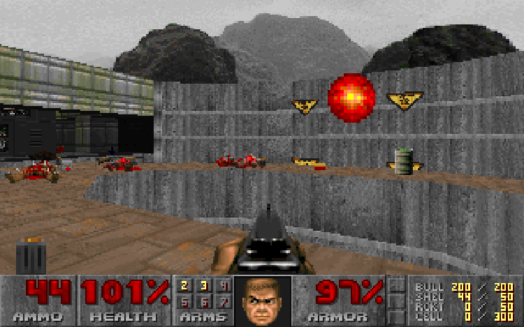 A screenshot from Doom Shareware.