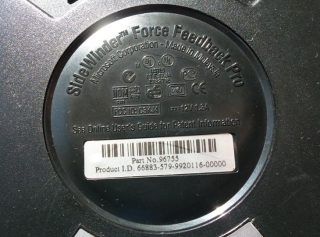 The identification label from a Microsoft SideWinder Force Feedback Pro.