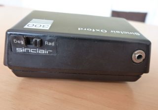 Rear view of a Sinclair Oxford 300 calculator.