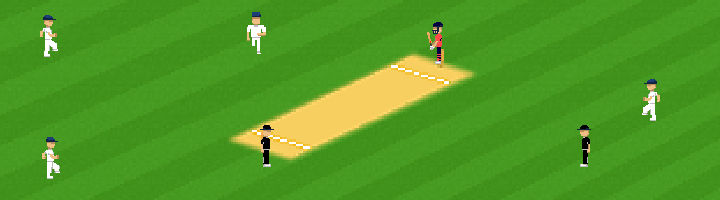 A screenshot from the iOS cricket game Flicky Cricket.